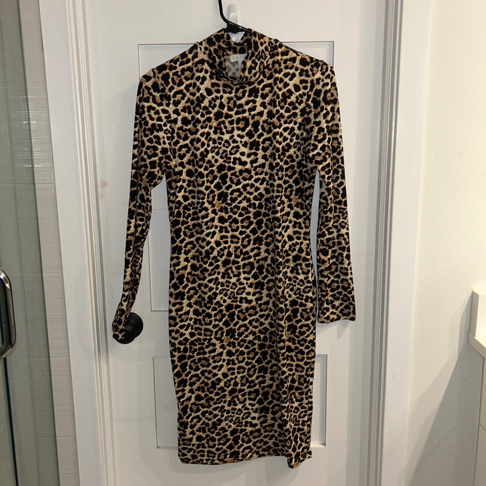 Cheetah print midi dress